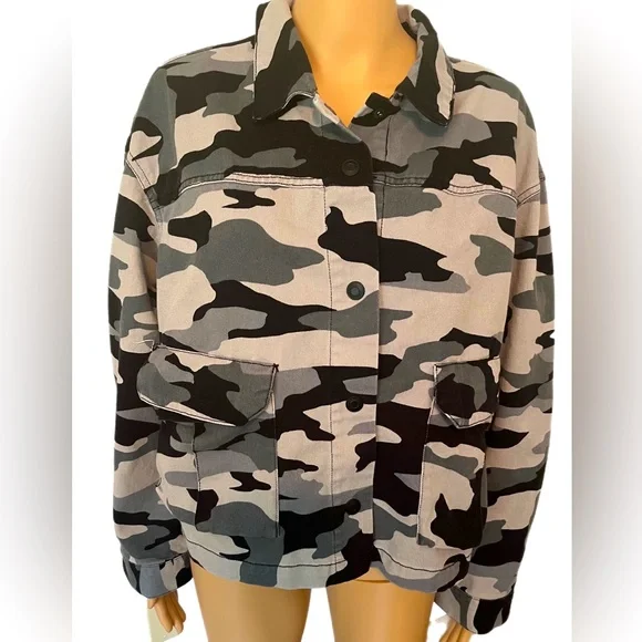 Rock Republic Jackets Coats Rock Republic Black Gray Camo